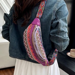 Wholesale Women Ethnic Style Shoulder Bag Adjustable Strap Canvas Fringe Women's Chest Bags - Product Image 6