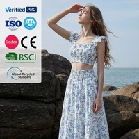 Ensemble deux pièces d'été tendance pour femme avec jupe évasée imprimée taille mi-haute – Vente en gros