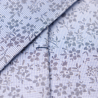 Dasi Sutra Jacquard Satin Mewah Tahan Lama Label Pribadi Biru Oem Motif Bunga Buatan Tangan Grosir