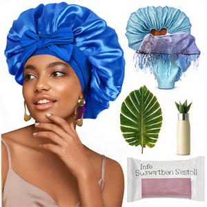 Elastic Ribbon Luxury Adjustable Reusable Round <b>Hat</b> Solid Color Nightcap Quick Dry Wide Edge Hair Headband - Product Image 1