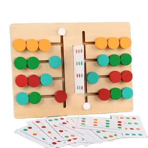 Sáng tạo tư duy logic đào tạo tập trung hỗ trợ giảng dạy bốn màu sắc trò chơi Montessori giáo dục bằng gỗ Đồ chơi cho trẻ mới biết đi