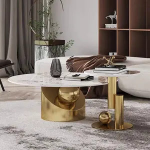 Luxe Italiaanse Stijl Salontafel Goud Indoor Ruimtebesparing Zitkamer Salontafel Woonkamer Salontafel Salontafel