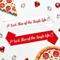 Último Set de Lazos para Despedida de Soltera y Damas de Honor, 7 Piezas, Lazos Rojos y Blancos para Fiesta Temática de Pizza, Recuerdos de Despedida de Soltera