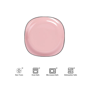 China Cheap Price Crokery Irregular 16 Pcs Pink Black Modern Tableware Stoneware Ceramic Dinner <b>Dinnerware</b> <b>Set</b> for Home - Product Image 5