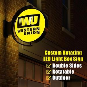 High Brightness <b>Illuminated</b> Business display Projected Signage Led Rotating Advertising Light Box Sign for Outdoor Restaurants - Product Image 3