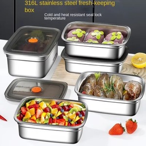 Syh1068ステンレス製キッチンオーガナイザー鮮度保持食品グレード弁当箱冷蔵庫冷凍ランチフードパッケージ新生児用 - Product Image 4