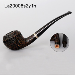 Muxiang Tobacco Pipe Bent Type Solid Wood With Vulcanized Rubber Mouthpiece For Smoking - Product Image 3