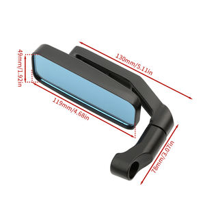 Rétroviseur convexe en alliage d'aluminium avec verre bleu pour moto électrique, rétroviseur carré incurvé imprimé serpent réaménagé - Product Image 2
