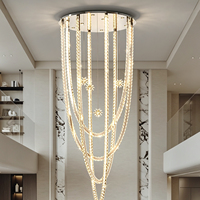 Lustre moderne pour salon, villa de luxe, duplex, loft, hall, plafond haut, lustre en cristal, luminaire suspendu pour escalier