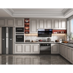 Set di Mobili da Cucina Modulari Moderni in Laccato Bianco/Acrilico con Design Gratuito per 48 Ore, per Appartamenti e Sale da Pranzo, Prodotti in Cina - Product Image 5
