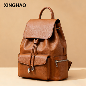 Nhà Sản Xuất Nâu Vegan Da Nhỏ Gọn Đa Chức Năng Tã Túi Mens Phụ Nữ Thêm Lớn Tã Túi Ba Lô - Product Image 5