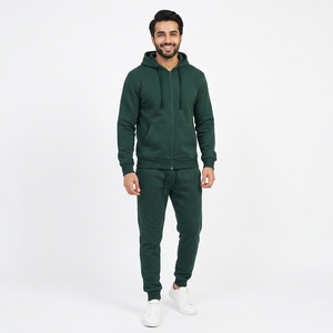 Conjunto de Sudadera con Capucha y Pantalones Deportivos Unisex de Moda Otoño Invierno, Lavado Ácido, Color Sólido, Ropa Deportiva Informal de Dos Piezas - Product Image 1