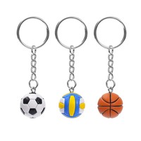 Großhandel Benutzerdefiniertes Logo PVC 3D Ball Souvenir Schlüsselanhänger Geschenke Fußball Baseball Pickleball Volleyball Football Basketball Schlüsselanhänger