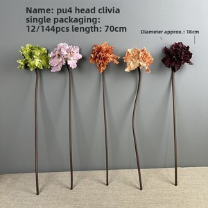 LE-369 Tige de <span class=keywords><strong>fleur</strong></span> artificielle Clivia en PU texturé vintage, Lys épée rétro pour vase de maison, Ornement <span class=keywords><strong>d</strong></span>'appoint pour table de salon - Product Image 6