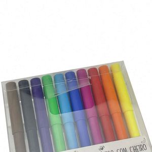 ชุดปากกามาร์คเกอร์พลาสติกกลิ่นผลไม้ 10 สี แบบกำหนดเอง สำหรับของขวัญส่งเสริมการขาย - Product Image 1