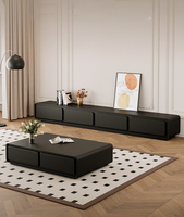Ensemble de meubles de salon de luxe moderne avec meuble TV réglable en bois, console centrale et table basse