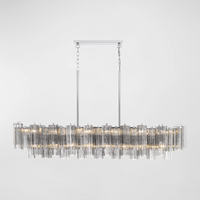 Lustre LED moderne classique personnalisé de luxe pour salon, salle à manger, lampe suspendue rectangulaire gris fumé
