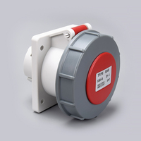 Prises industrielles universelles multi-appareils encastrées rouges IP67 32A 3P E 380 415V avec couvercle anti-poussière