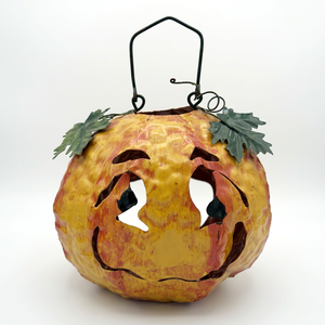 Lanternes Citrouille en Métal Martelé Artisanales, Porte-Bougies Suspendus en Métal Jack-O'-Lantern, Lanternes en Métal Martelé Effet Lumineux Récolte - Product Image 1