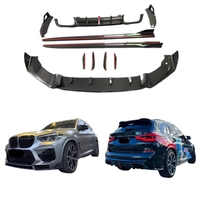 Kit carrosserie en fibre de carbone style AE amélioré pour BMW X3M X4M, comprenant : lèvre de pare-chocs avant, jupes latérales, diffuseur arrière et décoration de lame avant.