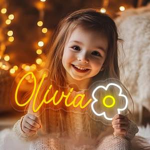 Letrero de Neón LED Personalizado Grande, Resistente al Agua IPX3, con Atenuación Continua, Multicolor, Decoración de Pared para Hogar, Edificios, Bodas y Fiestas - Product Image 1