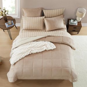 Sang Trọng Comforter Set <span class=keywords><strong>100</strong></span>% <span class=keywords><strong>Polyester</strong></span> Flannel Nhung Comforter Bộ 7 Miếng Cho Mùa Đông - Product Image 3