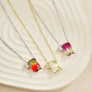 Dylam Charms Women Jewelry Link Chain a Alphabet 5A Zirconia Gradient Stone Crystal <b>Pendant</b> <b>Initial</b> 26 A-Z Letter Necklace - Product Image 2