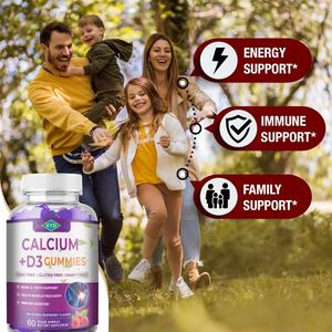 OEM sıcak satış <span class=keywords><strong>Vitamin</strong></span> kalsiyum + <span class=keywords><strong>D3</strong></span> Gummies sağlık desteği kemik sağlığı Gummies için yetişkin için çiğneme - Product Image 3