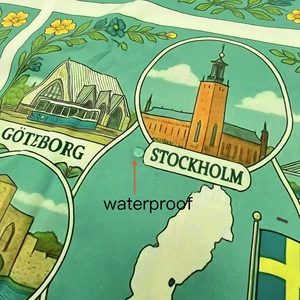 Factory Custom Green <strong>Sailing</strong> Printed 100% Polyester Waterproof Taffeta <strong>Fabric</strong> Girls Children's Raincoats Bags Outdoor Tent - Product Image 2