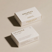 Boîtes de savon en carton blanc écologique en gros avec estampage en feuille d'or Emballage activé minimaliste pour les marques de soins de la peau