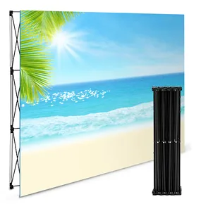 Backdrop Stand Folding Portable Pop Up Event Backdrop Stands For Trade Show Display