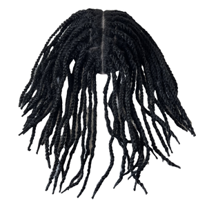 Extensiones de Cabello Humano Virgen Brasileño # Postizo de Cabello Afro Trenzado de 14 Pulgadas, Color Negro Azabache, con Encaje Completo <span class=keywords><strong>para</strong></span> Hombres Negros - Product Image 6