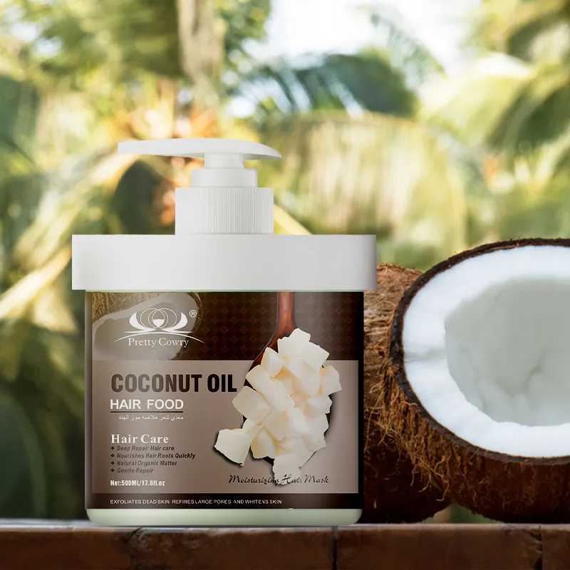 Masque capillaire réparateur doux vitaminé naturel vente en gros de crème alimentaire à l'huile de noix de coco pour cheveux secs