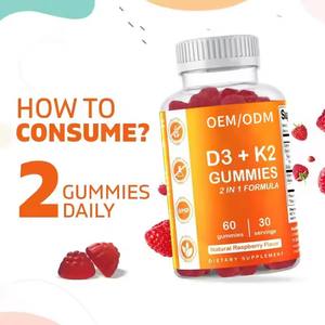 Gomas de Vitamina D3 K2 OEM, Suporte à Saúde Imune, Absorção de Cálcio e Densidade Óssea - Product Image 2