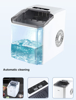 Altre Funzioni: Macchina per Cubetti di Ghiaccio Elettrica Portatile da Cucina, Indicatori LED, Funzione di Autopulizia, 2 Misure, Contenitore da 0,7L, Confezione in Scatola Colorata