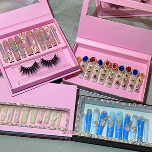 Ensemble réutilisable de <span class=keywords><strong>faux</strong></span> ongles et de <span class=keywords><strong>faux</strong></span> cils à presser Kit de <span class=keywords><strong>faux</strong></span> cils vaporeux pour le maquillage et le nail art - Product Image 2