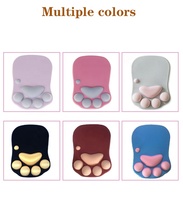 Tapis de souris 3d patte de chat, repose-poignet, en Silicone, souple, confortable, gris, rose, décoration de bureau