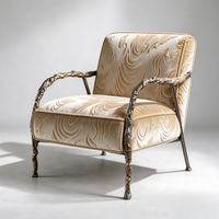 Fauteuil individuel de luxe, style designer, fauteuil lounge artistique en laiton, pour villa, manoir, salon, usage domestique, fauteuil sur mesure
