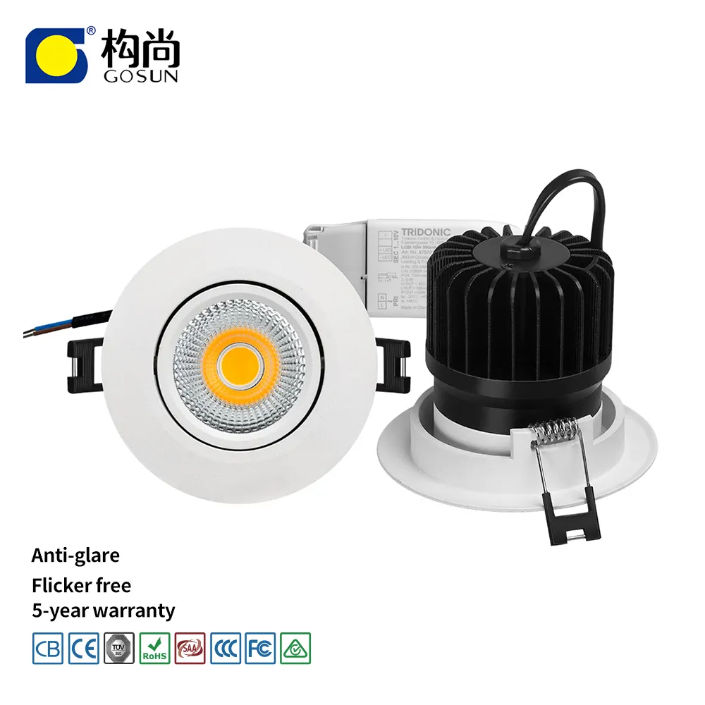 5 years warranty CRI80/90/97 flicker free 15/24/30/40/60 degree beam angle recessed 14W led down light