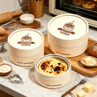 Boîte cylindrique en carton biodégradable personnalisée avec logo, de qualité alimentaire, pour gâteaux au fromage, biscuits, chocolat, pâtisserie, emballage en tube de papier
