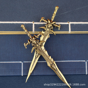 Adorno Metálico de la Espada Cabeza de Oveja del Rey Lich, Shadow Sorrow, del juego World of <span class=keywords><strong>Warcraft</strong></span>, para coleccionistas. - Product Image 4