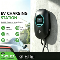 Chargeur EV mural intelligent 7 kW AC Type 2 avec OCPP, RFID, contrôle par application WiFi, IP65 résistant aux intempéries, CE FCC, OEM Direct