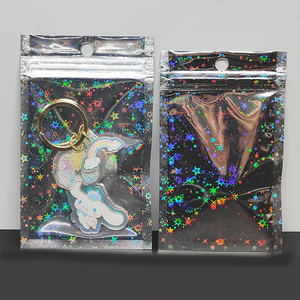 Wholesale customized laser transparent self sealing <b>bag</b> aluminum plated flash yin-yang bone <b>bag</b> color data <b>cable</b> sealed <b>bag</b> - Product Image 3
