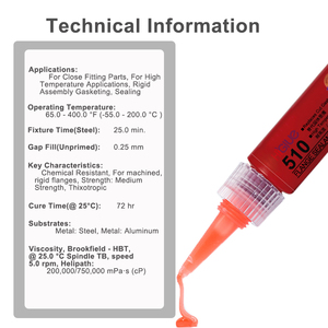 Sellador de Bridas de Alta Resistencia Higlue 510 Rojo, Fabricante de Juntas Líquidas de Grado Industrial - Product Image 5