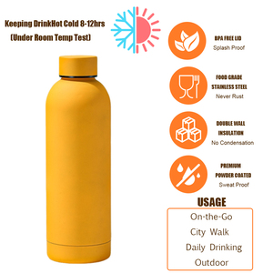 Bottiglia d'Acqua in Acciaio Inox 304, Bocca Stretta, Rivestimento Opaco, Tumbler Portatile Personalizzato, Bottiglia Termica <span class=keywords><strong>per</strong></span> Regali e Sport - Product Image 4