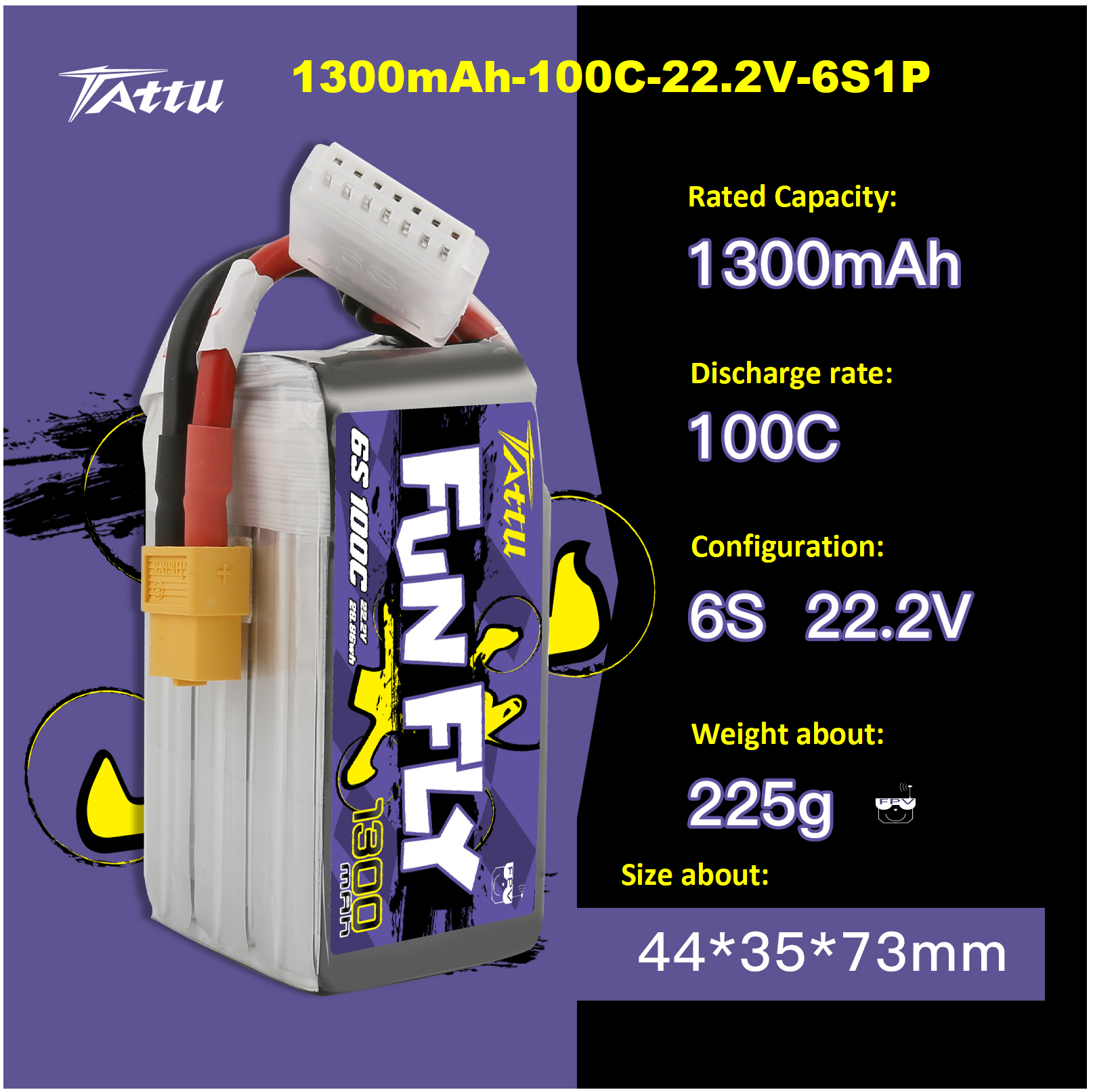1300mAh-100C-22,2V-6S1P