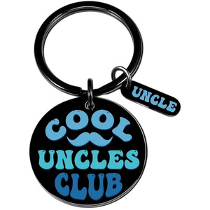 Porte-clés en métal Super Oncle, dessin animé, alliage de zinc rond, impression numérique, tendance mode, cadeau d'anniversaire - Product Image 4