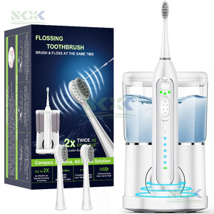 Brosse à dents électrique avec irrigateur buccal 2 en 1, moteur à lévitation magnétique 40000 tr/min, modèle rechargeable, soins dentaires - Product Image 1