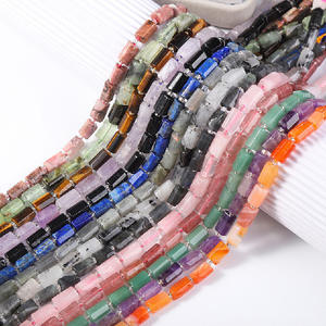 Perles d'agate <span class=keywords><strong>de</strong></span> Quartz en cristal <span class=keywords><strong>de</strong></span> guérison, pièces, <span class=keywords><strong>de</strong></span> forme cylindrique, accessoires <span class=keywords><strong>de</strong></span> bijouterie - Product Image 2