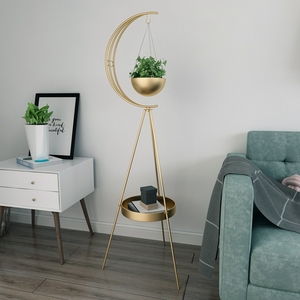 Support de plantes en métal doré, vente en gros, <span class=keywords><strong>design</strong></span> KD, moderne, avec plateau, pour jardin, balcon, maison, vente en gros - Product Image 6